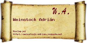 Weinstock Adrián névjegykártya
